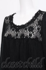 画像3: axes femme / お花レース付きAラインプルオーバー  黒 S-26-10-06-029-AX-TO-HR-ZS (3)