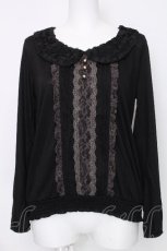 画像1: axes femme / バラ衿クラシックプルオーバー  黒 S-26-10-06-031-AX-TS-HR-ZS (1)