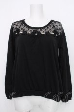 画像1: axes femme / パール×チュールプルオーバー  黒 S-26-10-06-034-AX-TO-HR-ZS (1)