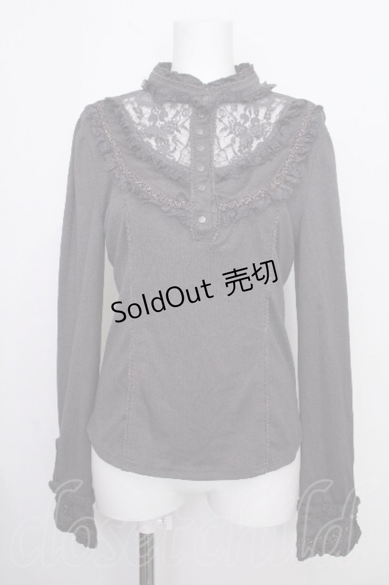 画像1: Ozz oneste / ヨークレースカットソー  グレー S-26-10-07-022-OO-TO-HR-ZS (1)