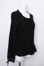 画像3: INGEBORG / レースアップデザインカットソー  黒 S-26-10-07-028-LO-TO-HR-ZS (3)