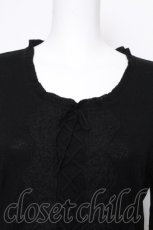 画像4: INGEBORG / レースアップデザインカットソー  黒 S-26-10-07-028-LO-TO-HR-ZS (4)