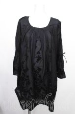 画像1: INGEBORG / コサージュつきフロッキーチュニック  黒 S-26-10-07-035-LO-TO-HR-ZS (1)