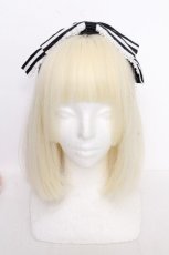 画像1: metamorphose / セーラーリボンカチューシャ  黒ｘ白 S-26-10-07-004-ME-AC-HR-ZS (1)