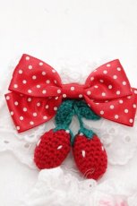 画像3: Angelic Pretty / スウィートベリィお袖とめ  白ｘ赤 S-26-10-07-007-AP-ZA-ET-ZS (3)