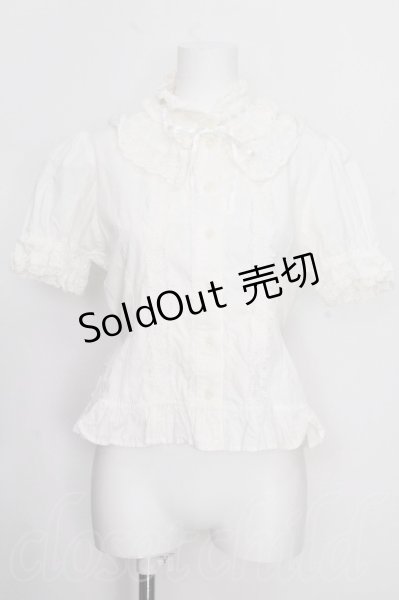 BABY,THE STARS SHINE BRIGHT / バラレーススタンドカラーブラウス 白