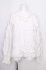 画像1: KETTY / タックフリルフードブラウス  白 S-26-10-07-017-LO-BL-HR-ZS (1)