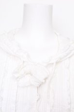 画像4: KETTY / タックフリルフードブラウス  白 S-26-10-07-017-LO-BL-HR-ZS (4)