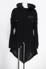 画像1: BPN FOR MEN / ファー付きフード燕尾コート  黒 S-26-10-08-1031-GO-CO-AS-ZS (1)