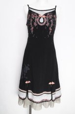 画像1: Ozz oneste / 桜刺繍チャイナキャミワンピース  黒 S-26-10-08-1038-OO-OP-TE-ZS (1)