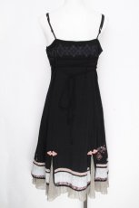 画像2: Ozz oneste / 桜刺繍チャイナキャミワンピース  黒 S-26-10-08-1038-OO-OP-TE-ZS (2)