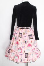 画像2: Shirley Temple / ベロア切替ワンピース  黒ｘピンク S-26-10-08-1041-ET-OP-AS-ZS (2)