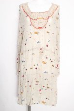 画像1: Cherir la femme / 海の仲間 刺繍ワンピース FL5 ベージュ S-26-10-08-1045-LO-OP-TE-ZS (1)
