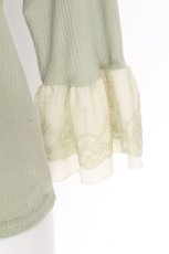 画像4: axes femme / ボリューム刺繍チュールプルオーバー  グリーン S-26-10-08-005-AX-TO-AS-ZS (4)