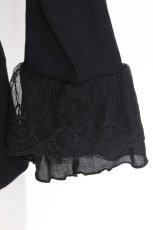 画像4: axes femme / ボリューム刺繍チュールプルオーバー  黒 S-26-10-08-006-AX-TO-AS-ZS (4)