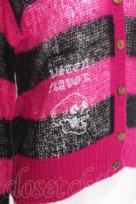 画像3: LISTEN FLAVOR / ボーダーニットカーデ  ピンクｘ黒 S-26-10-08-019-PU-TO-HR-ZS (3)