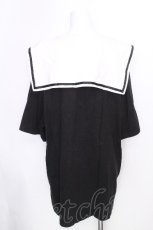 画像2: Amilige / セーラーカラー半袖プリントTシャツ  黒 S-26-10-08-027-PU-BL-HR-ZS (2)