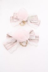 画像1: BABY,THE STARS SHINE BRIGHT / Rosy Samantha リボンクリップ  ピンク S-26-10-12-004-BA-AC-TE-ZS (1)