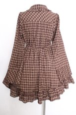 画像3: axes femme POETIQUE / チェックワンピース  ブラウン S-26-10-12-037-AX-OP-AS-ZS (3)