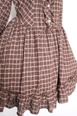 画像5: axes femme POETIQUE / チェックワンピース  ブラウン S-26-10-12-037-AX-OP-AS-ZS (5)