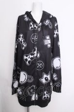 画像1: NieR Clothing / 転写ジップパーカー  黒 S-26-10-12-1025-PU-BL-HR-ZS (1)