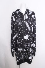 画像1: NieR Clothing / 転写ジップパーカー  黒 S-26-10-12-1026-PU-BL-HR-ZS (1)
