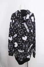 画像2: NieR Clothing / 転写ジップパーカー  黒 S-26-10-12-1026-PU-BL-HR-ZS (2)