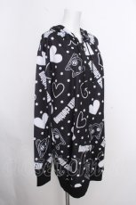 画像3: NieR Clothing / 転写ジップパーカー  黒 S-26-10-12-1026-PU-BL-HR-ZS (3)