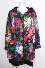 画像1: NieR Clothing / 転写ジップパーカー  黒 S-26-10-12-1030-PU-BL-HR-ZS (1)