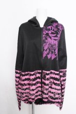 画像1: PUTUMAYO / チェシャ猫パーカ-  黒ｘピンク S-26-10-12-1033-PT-TO-HR-ZS (1)