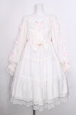 画像1: BABY,THE STARS SHINE BRIGHT / 小さな子猫のLunaria ストライプワンピース  アイボリー S-26-10-12-1037-BA-OP-HR-ZS (1)