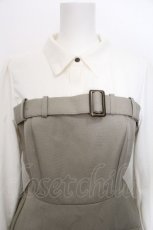 画像3: axes femme / ベルト風ドッキングワンピース  カーキ S-26-10-12-1038-AX-OP-HR-ZS (3)