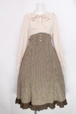 画像1: axes femme / ハイウエストドッキングワンピース  キナリｘブラウン S-26-10-12-1041-AX-OP-HR-ZS (1)