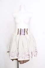 画像1: axes femme POETIQUE / Disneyラプンツェル/ハイウエスト刺繍スカート  オフｘブラウン S-26-10-12-1053-AX-SK-AS-ZS (1)
