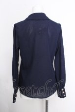 画像2: axes femme POETIQUE / 襟刺繍ブラウス  紺 S-26-10-12-1010-AX-BL-AS-ZS (2)