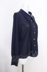 画像3: axes femme POETIQUE / 襟刺繍ブラウス  紺 S-26-10-12-1010-AX-BL-AS-ZS (3)