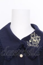 画像4: axes femme POETIQUE / 襟刺繍ブラウス  紺 S-26-10-12-1010-AX-BL-AS-ZS (4)