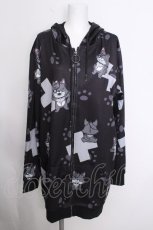 画像1: NieR Clothing / 転写ジップパーカー  黒 S-26-10-12-1023-PU-BL-HR-ZS (1)