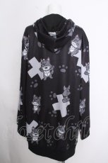 画像2: NieR Clothing / 転写ジップパーカー  黒 S-26-10-12-1023-PU-BL-HR-ZS (2)