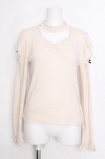 画像1: Ank Rouge / 袖プチリボンリブニット  キナリ S-26-10-12-018-CA-BL-HR-ZS (1)