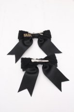画像2: BABY,THE STARS SHINE BRIGHT / ローズレースリボンクリップ  黒 S-26-10-12-003-BA-AC-TE-ZS (2)