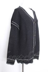 画像2: NieR Clothing / ステッチ風カーディガン  黒 S-26-10-13-041-PU-TO-HR-ZS (2)
