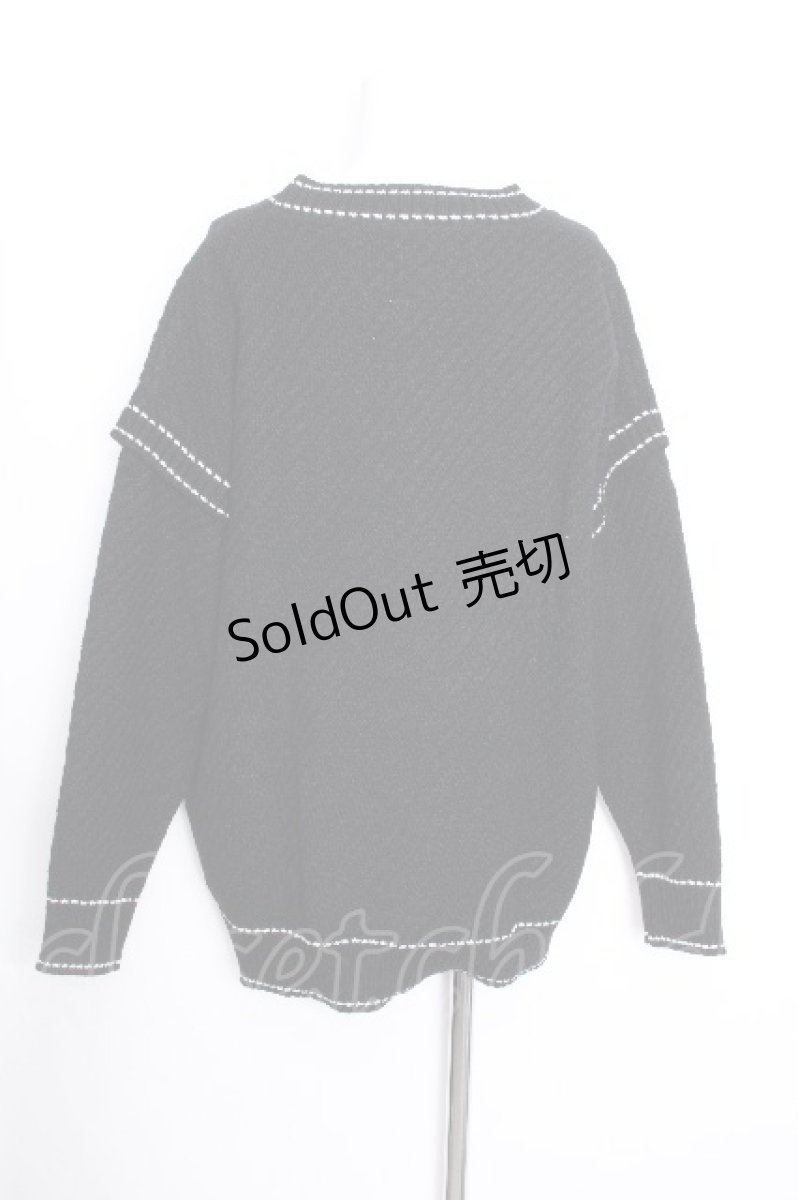 画像3: NieR Clothing / ステッチ風カーディガン  黒 S-26-10-13-041-PU-TO-HR-ZS (3)