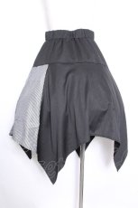 画像2: NieR Clothing / ストライプ切替イレヘムスカート  黒 S-26-10-13-043-PU-SK-HR-ZS (2)