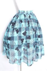 画像2: NieR Clothing / CHECKERED SHEER SKIRT 【シエル】  グリーン S-26-10-13-047-PU-SK-HR-ZS (2)
