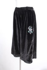 画像1: NieR Clothing / 刺繍ベロアパンツ  黒 S-26-10-13-056-PU-PA-HR-ZS (1)