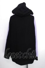 画像2: NieR Clothing / バイカラーフード重ねパーカー  黒ｘ紫 S-26-10-13-028-PU-TO-HR-ZS (2)