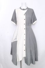 画像1: axes femme / チョーカー風バイカラーワンピース  グリーン S-26-10-15-039-AX-TO-AS-ZS (1)