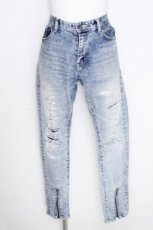画像1: GOSTAR DE FUGA / 裾ジップリメイク加工ストレッチスキニーデニムパンツ 48 青 S-26-10-15-059-PU-PA-AS-ZS (1)