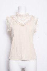 画像1: axes femme / Vネックレース重ねプルオーバー  オフ S-26-10-15-011-AX-TO-AS-ZS (1)